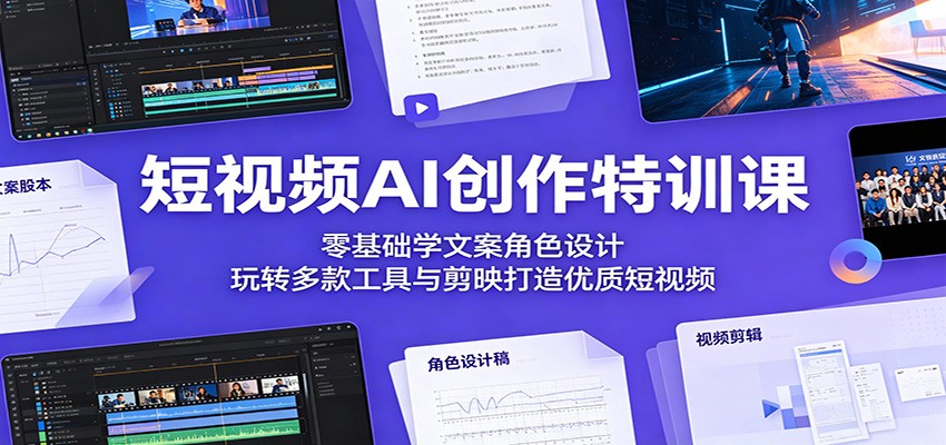 短视频AI创作特训课：零基础学文案角色设计，玩转多款工具与剪映打造优质短视频-止水留痕