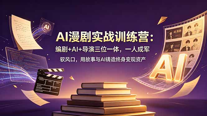 AI漫剧实战训练营：编剧+AI+导演三位一体，一人成军 驭风口，用故事与AI铸造终身变现资产-止水留痕
