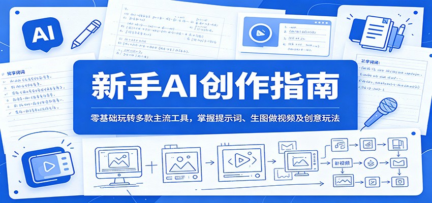 新手AI创作指南：零基础玩转多款主流工具，掌握提示词、生图做视频及创意玩法-止水留痕
