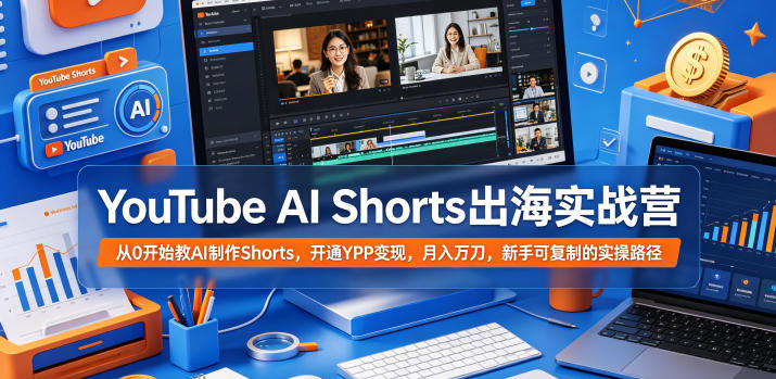 YouTube AI Shorts出海实战营，从0开始教AI制作Shorts，开通YPP变现，月入万刀，新手可复制的实操路径-止水留痕