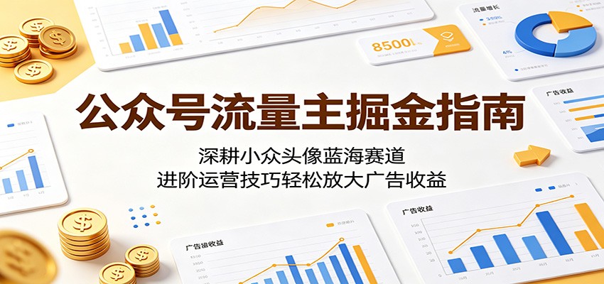 公众号流量主掘金指南：深耕小众头像蓝海赛道，进阶运营技巧轻松放大广告收益-止水留痕