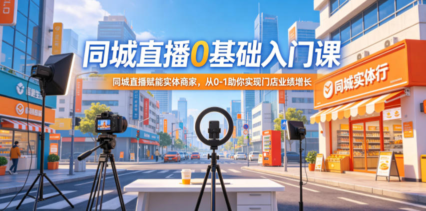同城直播0基础入门课，同城直播赋能实体商家，从0-1助你实现门店业绩增长-止水留痕
