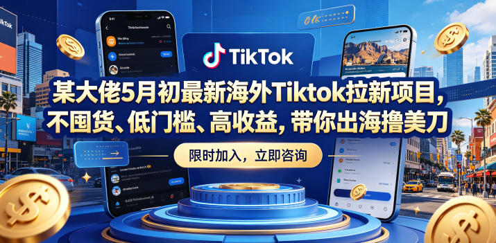 某大佬5月初最新海外Tiktok拉新项目，不囤货、低门槛、高收益，带你出海撸美刀-止水留痕