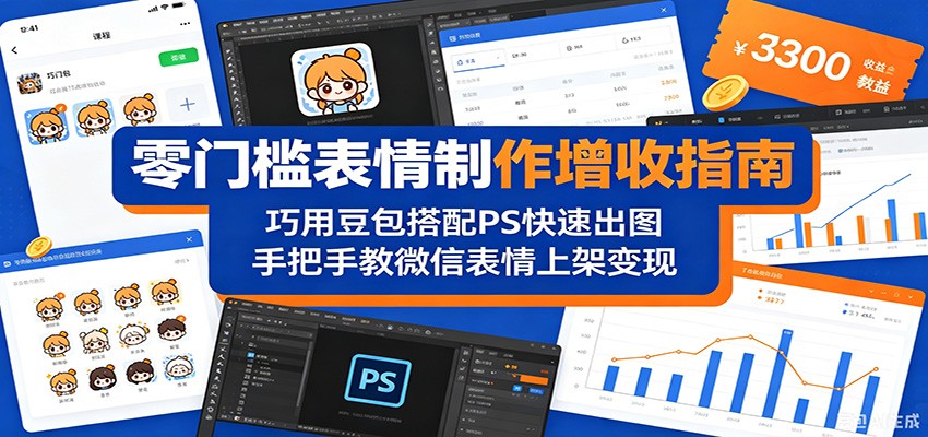 零门槛表情制作增收指南：巧用豆包搭配 PS 快速出图，手把手教微信表情上架变现-止水留痕