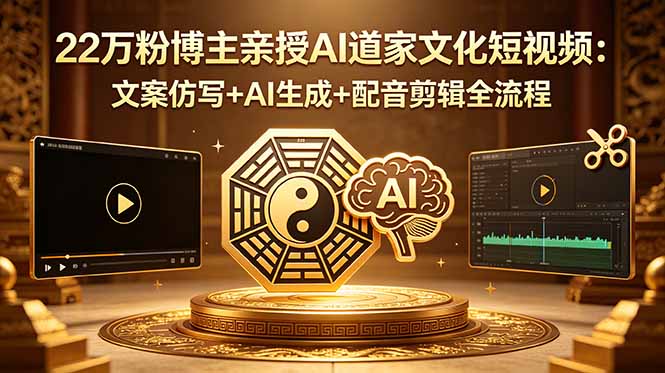 22万粉博主亲授AI道家文化短视频：文案仿写+AI生成+配音剪辑全流程-止水留痕