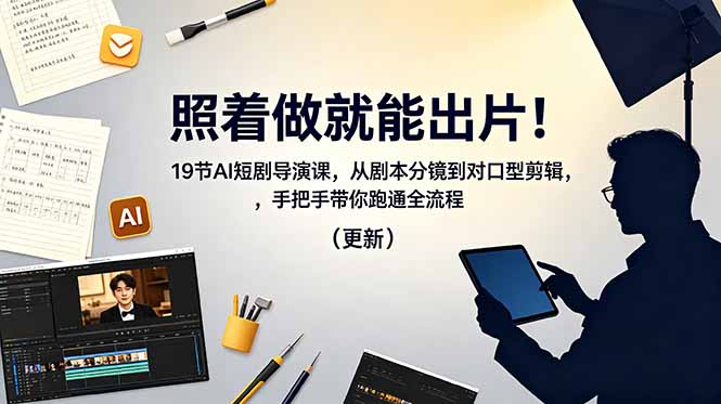 照着做就能出片！19节AI短剧导演课，从剧本分镜到对口型剪辑，手把手带你跑通全流程(更新-止水留痕