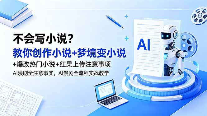 不会写小说？教你创作小说+梦境变小说+爆改热门小说+红果上传注意事项，AI漫剧全流程实战教学-止水留痕
