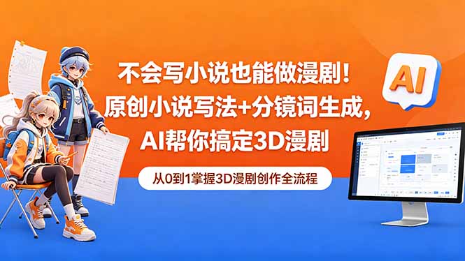 不会写小说也能做漫剧！原创小说写法+分镜词生成，AI帮你搞定3D漫剧-止水留痕