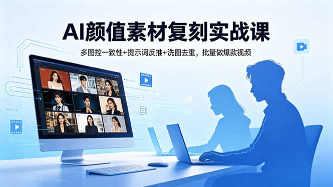 AI颜值素材复刻实战课，多图控一致性+提示词反推+洗图去重，批量做爆款视频-止水留痕
