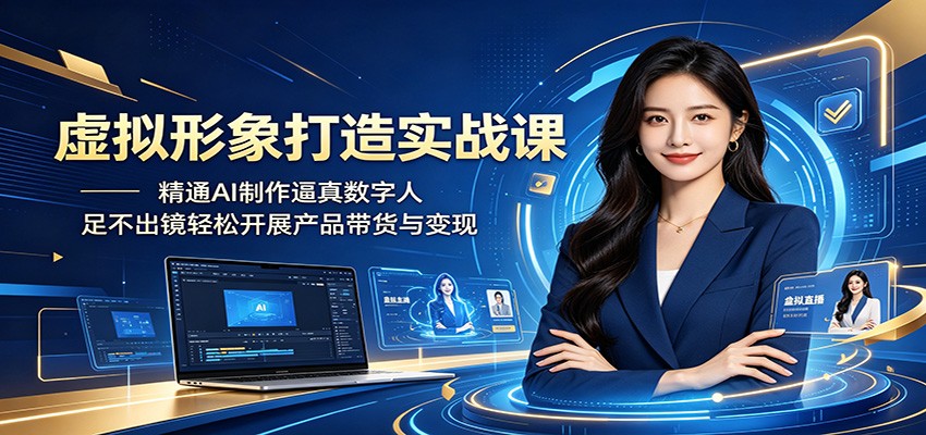 虚拟形象打造实战课：精通AI制作逼真数字人，足不出镜轻松开展产品带货与变现-止水留痕