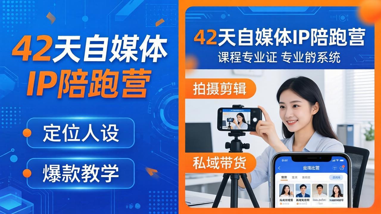 42天自媒体IP陪跑营-26年4月19更新：定位人设爆款全教学，拍摄剪辑私域带货一站式落地-止水留痕