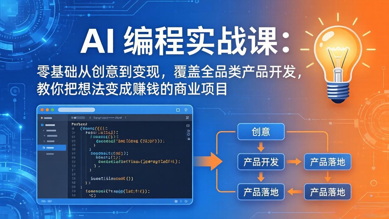 AI编程实战课-第三期-5月9更新：零基础从创意到变现，覆盖全品类产品开发，把想法变成赚钱项目-止水留痕