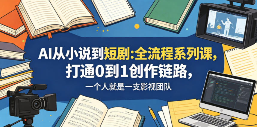 AI从小说到短剧全流程系列课，打通0到1创作链路，一个人就是一支影视团队-止水留痕