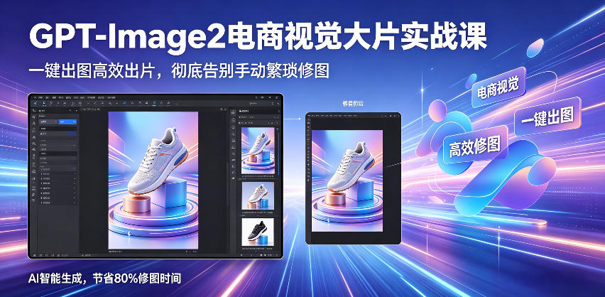 GPT-Image2电商视觉大片实战课，一键出图高效出片，彻底告别手动繁琐修图-止水留痕