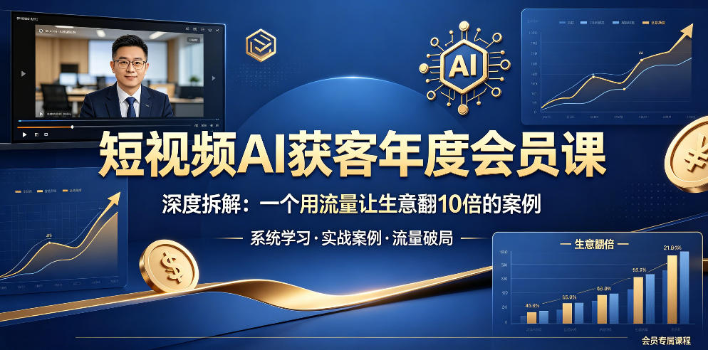短视频AI获客年度会员课，深度拆解，一个用流量让生意翻10倍的案例-止水留痕