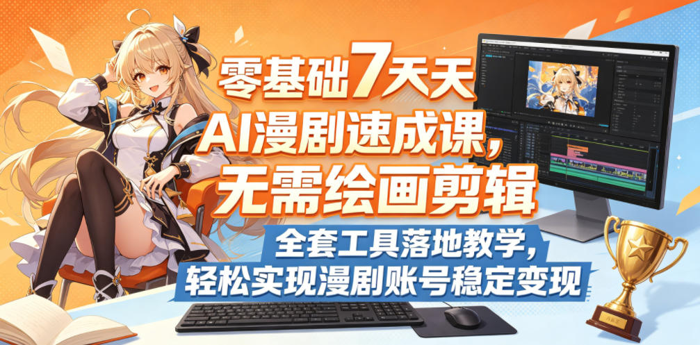 零基础7天AI漫剧速成课，无需绘画剪辑，全套工具落地教学，轻松实现漫剧账号稳定变现-止水留痕