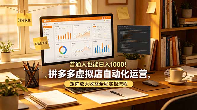 普通人也能日入 1000！拼多多虚拟店自动化运营，矩阵放大收益全程实操流程-止水留痕