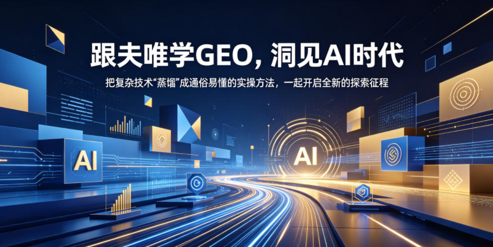 跟夫唯学GEO，洞见AI时代，把复杂技术“蒸馏”成通俗易懂的实操方法，一起开启全新的探索征程-止水留痕