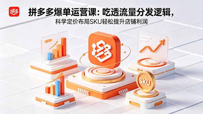 拼多多爆单运营实战课：吃透流量分发逻辑，科学定价布局SKU轻松提升店铺利润-止水留痕