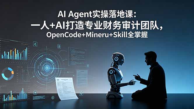 AI Agent实操落地课：一人+AI打造专业财务审计团队，OpenCode+Mineru+Skill全掌握-止水留痕