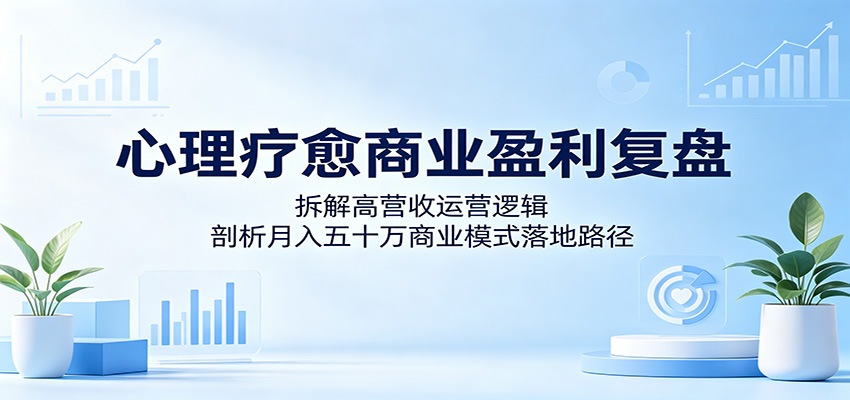 心理疗愈商业盈利复盘：拆解高营收运营逻辑，剖析月入五十万商业模式落地路径-止水留痕