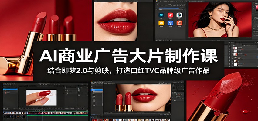AI商业广告大片制作课：结合即梦2.0与剪映，打造口红TVC品牌级广告作品-止水留痕