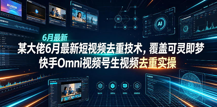 某大佬6月最新短视频去重技术，覆盖可灵即梦快手Omni视频号生视频去重实操-止水留痕