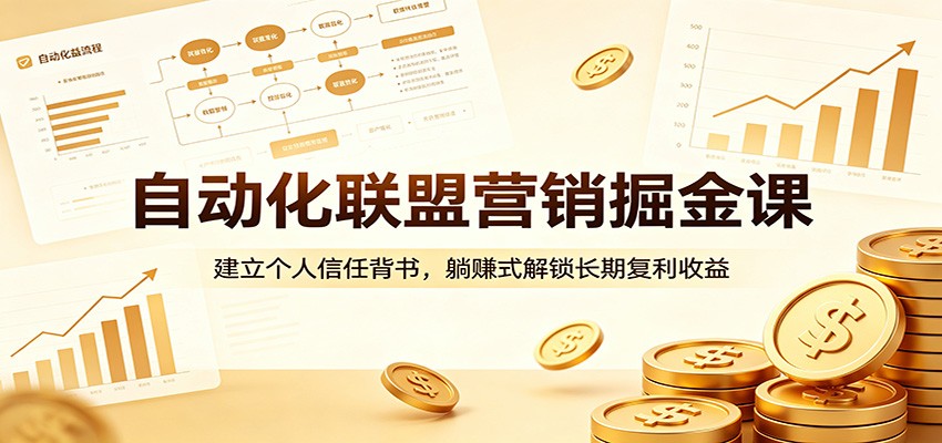 自动化联盟营销掘金课：建立个人信任背书，躺赚式解锁长期复利收益-止水留痕