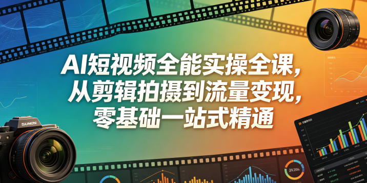 AI短视频全能实操全课，从剪辑拍摄到流量变现，零基础一站式精通-止水留痕