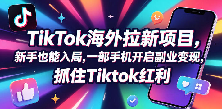 Tc联盟TikTok海外拉新项目，新手也能入局，一部手机开启副业变现，抓住Tiktok红利-止水留痕
