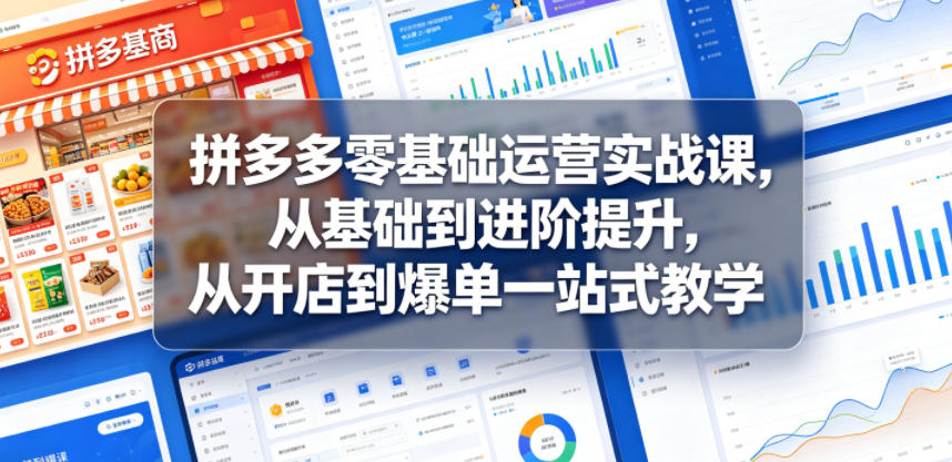 拼多多零基础运营实战课，从基础到进阶提升，从开店到爆单一站式教学-止水留痕