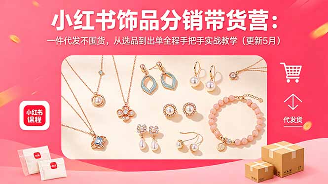 小红书饰品分销带货营：一件代发不囤货，从选品到出单全程手把手实战教学(更新5月-止水留痕