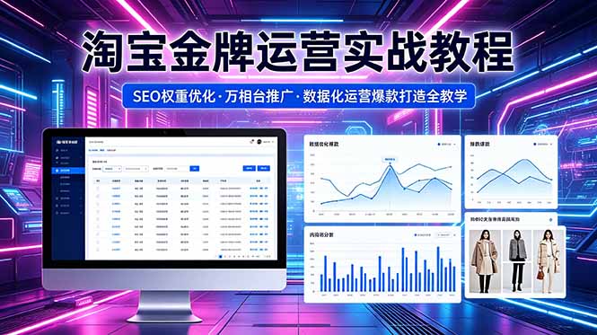 2026 淘宝金牌运营实战教程，SEO权重优化万相台推广，数据化运营爆款打造全教学-止水留痕