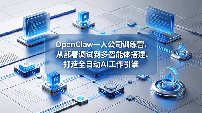 OpenClaw 一人公司训练营，从部署调试到多智能体搭建，打造全自动 AI 工作引擎-止水留痕