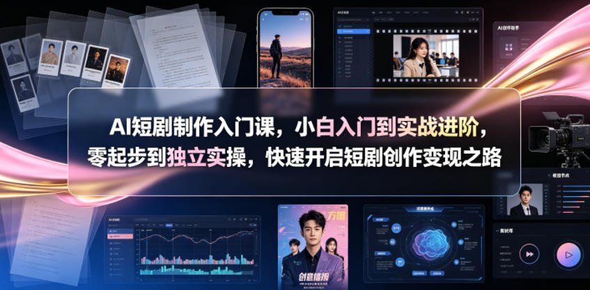 AI短剧制作入门课，小白入门到实战进阶，零起步到独立实操，快速开启短剧创作变现之路-止水留痕