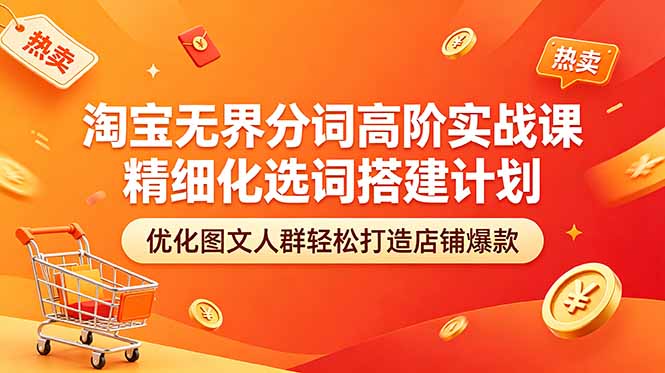 淘宝无界分词高阶实战课 精细化选词搭建计划 优化图文人群轻松打造店铺爆款-止水留痕