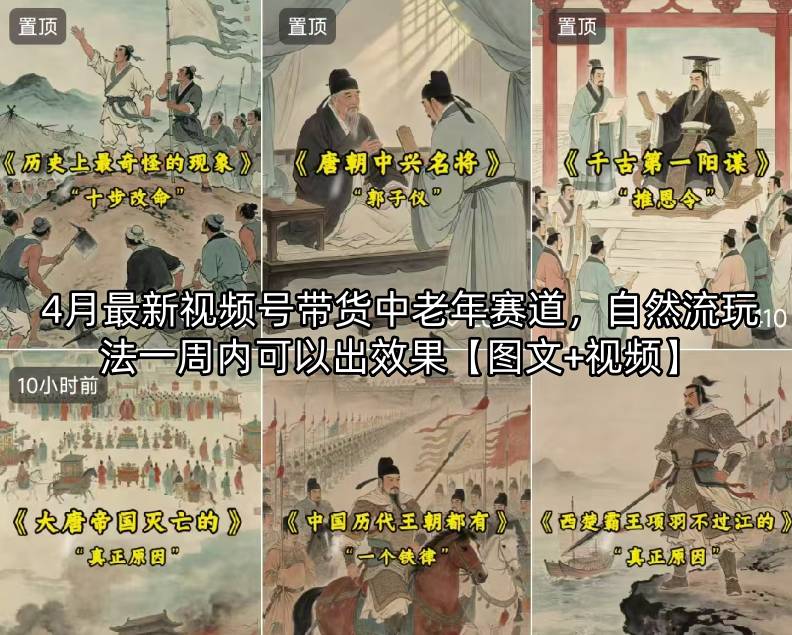 4月最新视频号带货中老年赛道，自然流玩法一周内可以出效果【图文+视频】-止水留痕