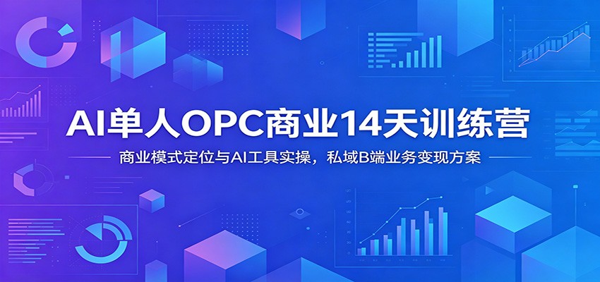 AI单人OPC商业14天训练营：商业模式定位与AI工具实操，私域B端业务变现方案-止水留痕