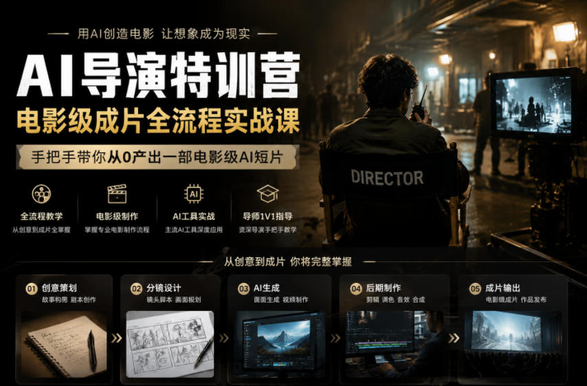 AI导演特训营，电影级成片全流程实战课，手把手带你从0产出一部电影级AI短片-止水留痕
