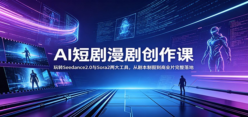 AI短剧漫剧创作课：玩转Seedance2.0与 Sora2两大工具，从剧本制图到商业片完整落地-止水留痕