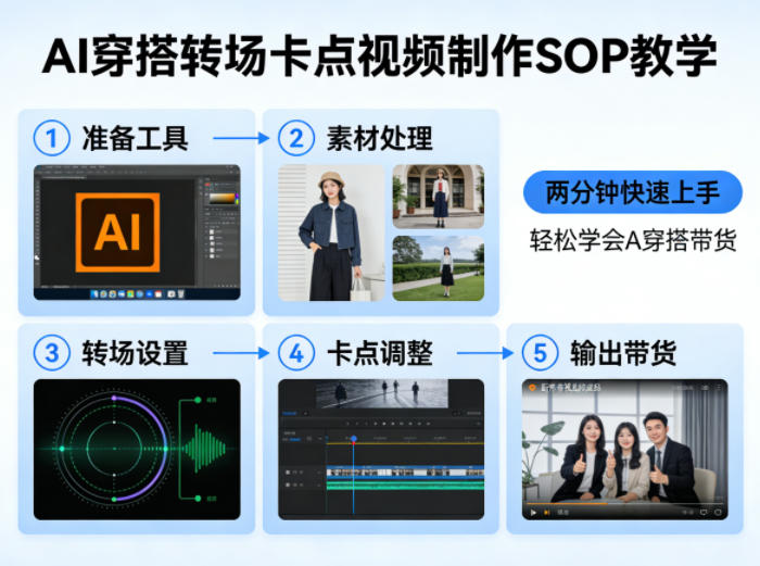 AI穿搭转场卡点视频制作SOP教学，两分钟快速上手，轻松学会AI穿搭带货-止水留痕