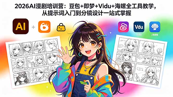 2026AI漫剧培训营:豆包+即梦+Vidu+海螺全工具教学,从提示词入门到分镜设计一站式掌握-止水留痕
