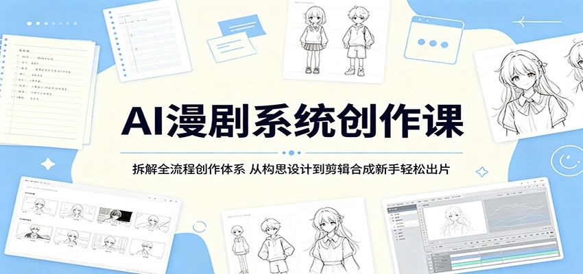 AI漫剧系统创作课：拆解全流程创作体系，从构思设计到剪辑合成新手轻松出片-止水留痕