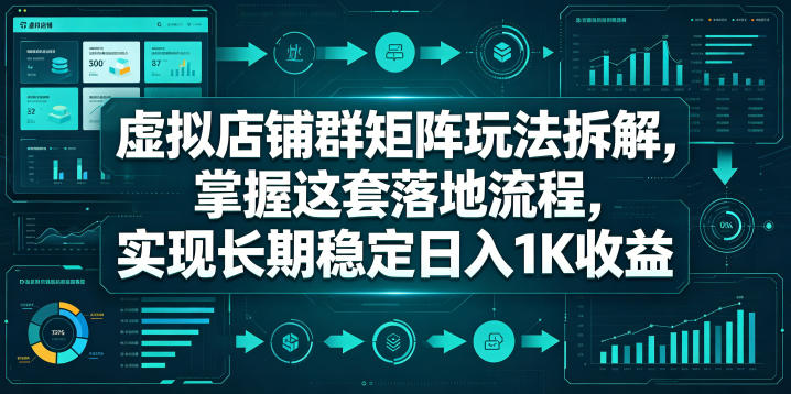 虚拟店铺群矩阵玩法拆解，掌握这套落地流程，实现长期稳定日入1K收益【揭秘】-止水留痕