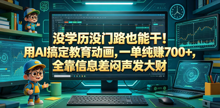 没学历没门路也能干！用AI搞定教育动画，一单纯賺700+，全靠信息差闷声发大财【揭秘】-止水留痕