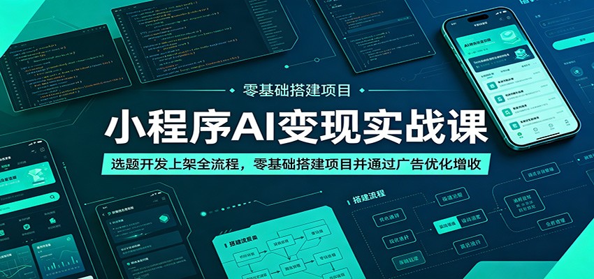 小程序AI变现实战课：选题开发上架全流程，零基础搭建项目并通过广告优化增收-止水留痕