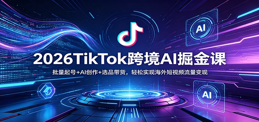2026TikTok跨境AI掘金课：批量起号+AI创作+选品带货，轻松实现海外短视频流量变现-止水留痕