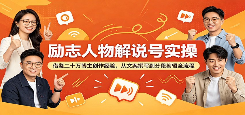 励志人物解说号实操：借鉴二十万博主创作经验，从文案撰写到分段剪辑全流程-止水留痕