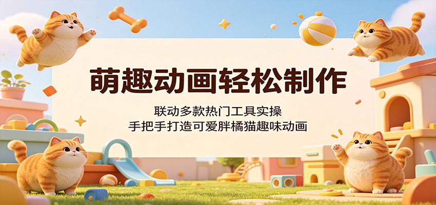 萌趣动画轻松制作，联动多款热门工具实操，手把手打造可爱胖橘猫趣味动画-止水留痕