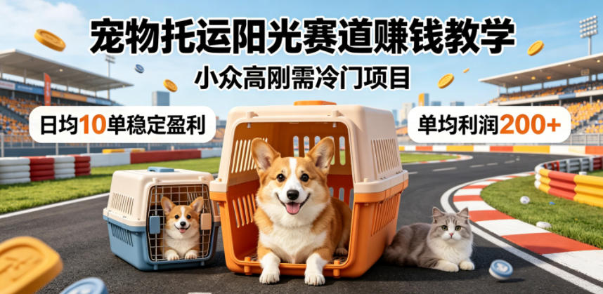 宠物托运阳光赛道賺钱教学，小众高刚需冷门项目，日均10单稳定盈利，单均利润200+-止水留痕